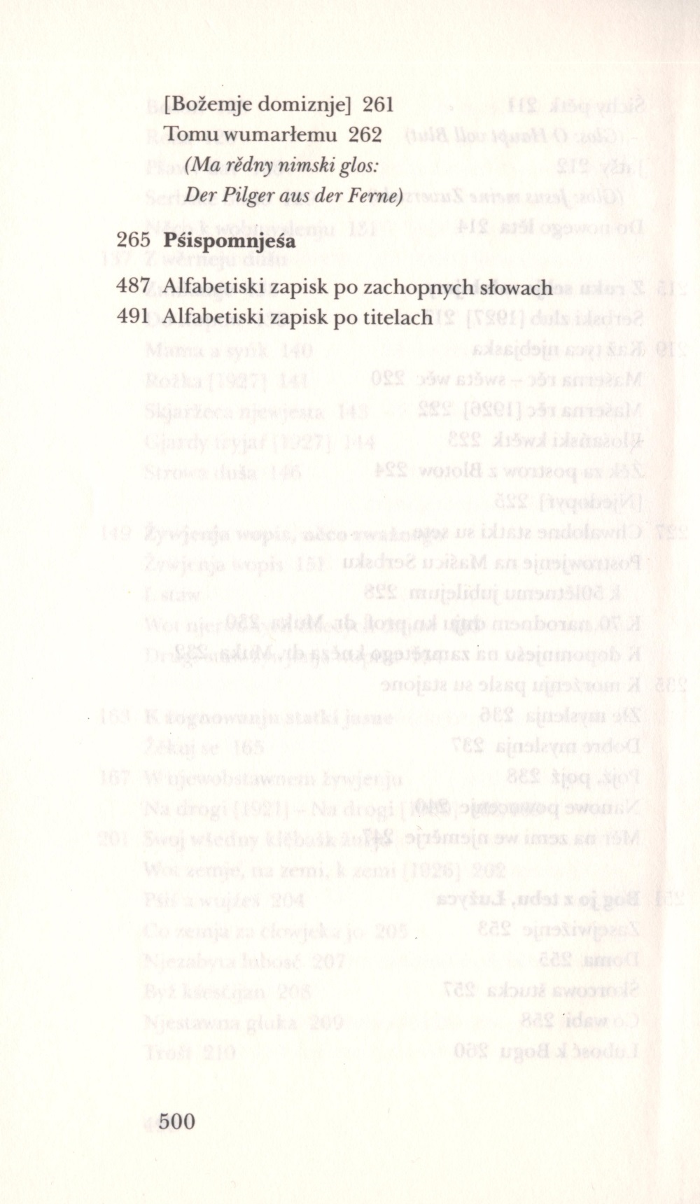 Spise, Cełkowny wudawk 7