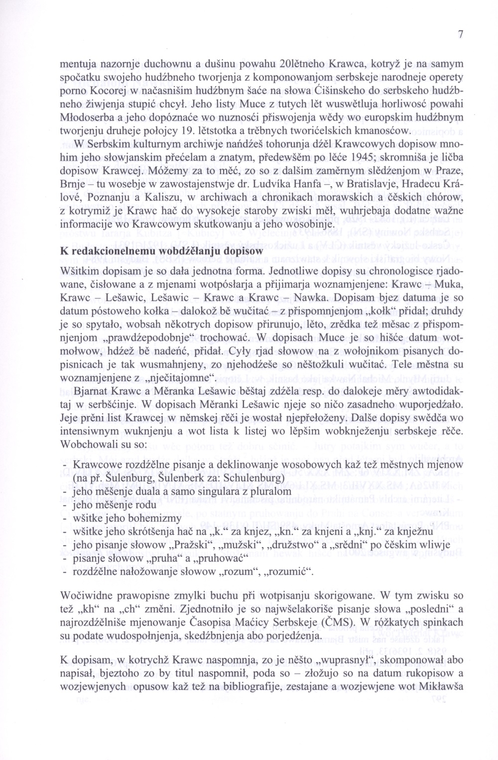 Listowanje Bjarnata Krawca z Arnoštom Muku, Měranku Lešawic a Michałom Nawku