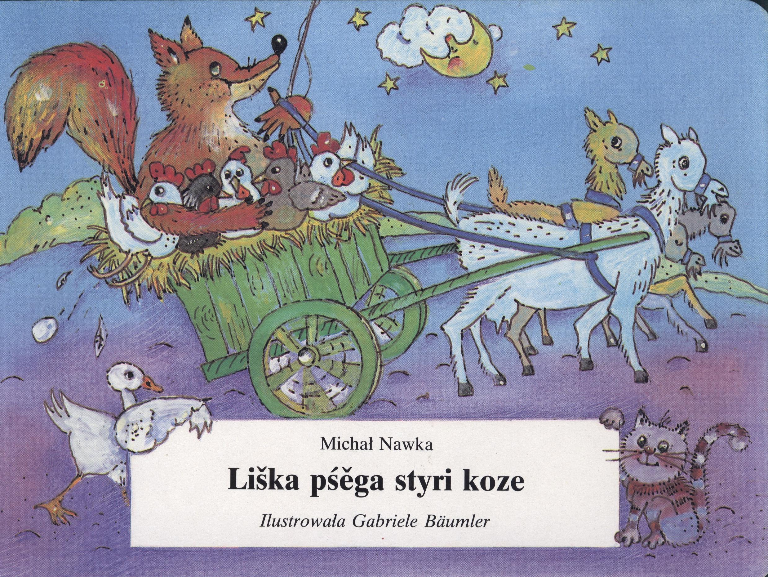 Liška pśěga styri koze
