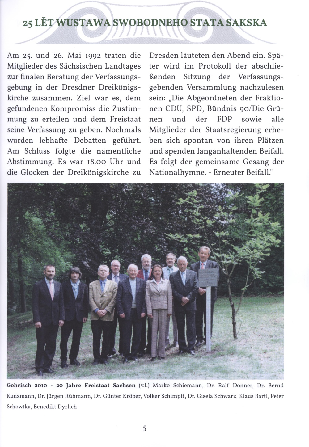 25 Jahre Verfassung des Freistaates Sachsen / 25 lět wustawa Swobodneho stata Sakska