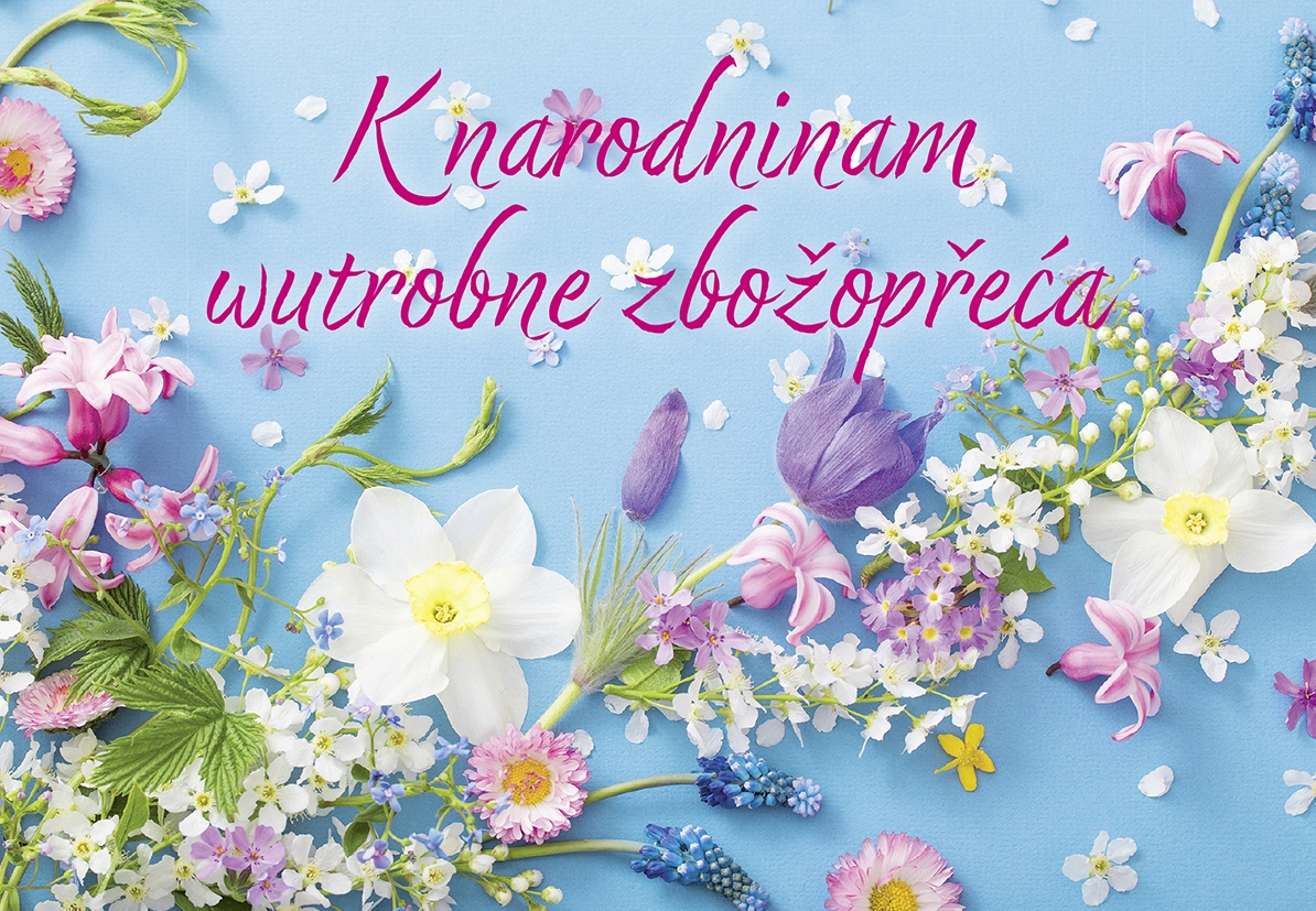 Zbožopřejna karta •  K narodninam •  nalětnje kwětki